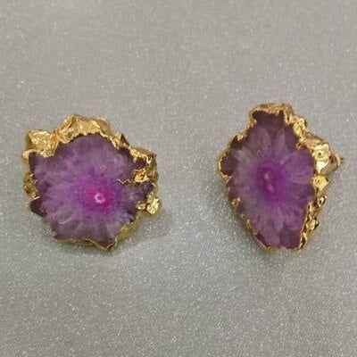 Natural Stone Lovely Flower Shape Earring Charm Jewelry - Touchy Style