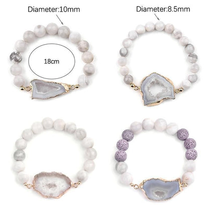 Natural Stone Round Beads Bracelets Charm Jewelry 