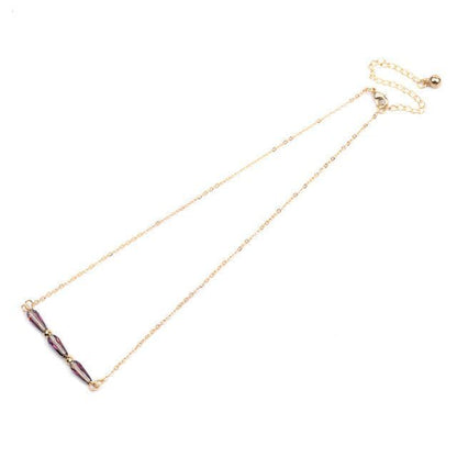 Necklaces Charm Jewelry BS0331 Geometric Crystal Adjustable Chain - Touchy Style .