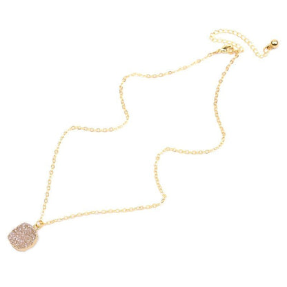 Necklaces Charm Jewelry Geometric Champagne Drusy Jewelry 