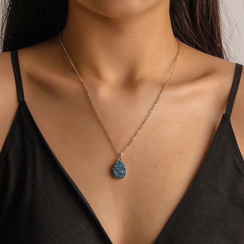 Natural Stone Crystal Cut Line Pendant Set For Women 4 Styles Creativity Natural  Stone Crystal Necklaces With Gold Chains From Royalmart, $1.6 | DHgate.Com
