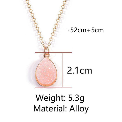 Necklaces Charm Jewelry Natural Stone Water Drop Pendant COS0454 - Touchy Style .