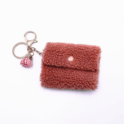 New Creative Coin Purse Keychain Female Cute Pendant Plush Storage Bag Key Bag Student Fruit Color Coin Bag - Touchy Style .