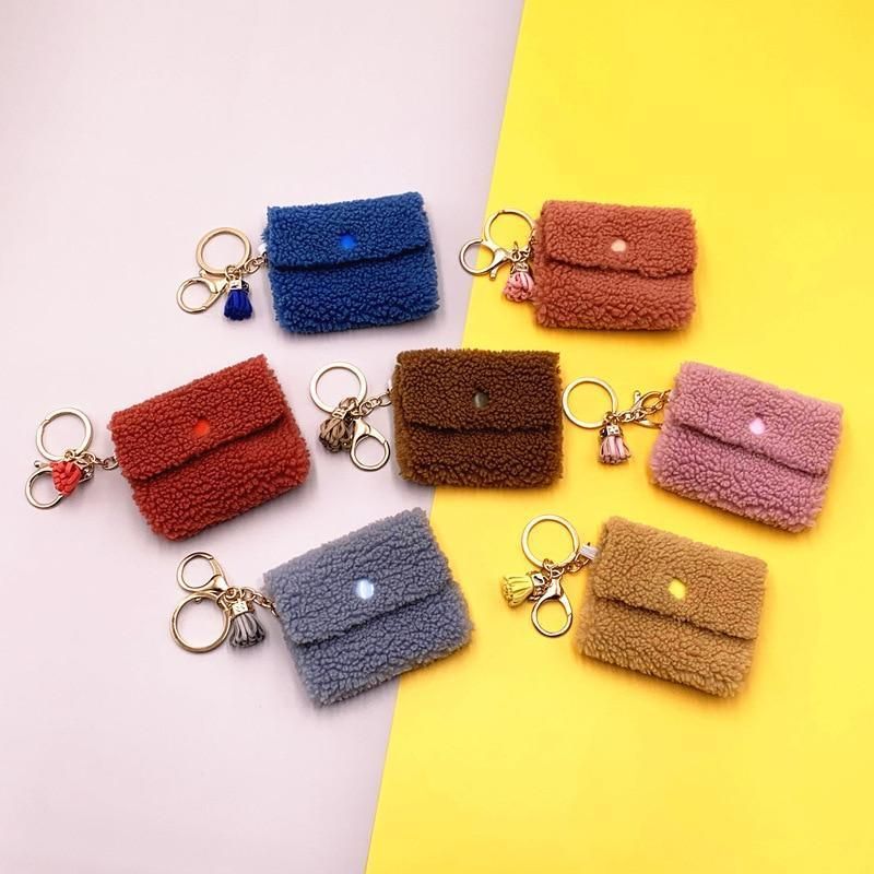 Touchy Style New Creative Coin Purse Keychain Female Cute Pendant Plush Storage Bag Key Bag Student Fruit Color Coin Bag Red / 13 cm