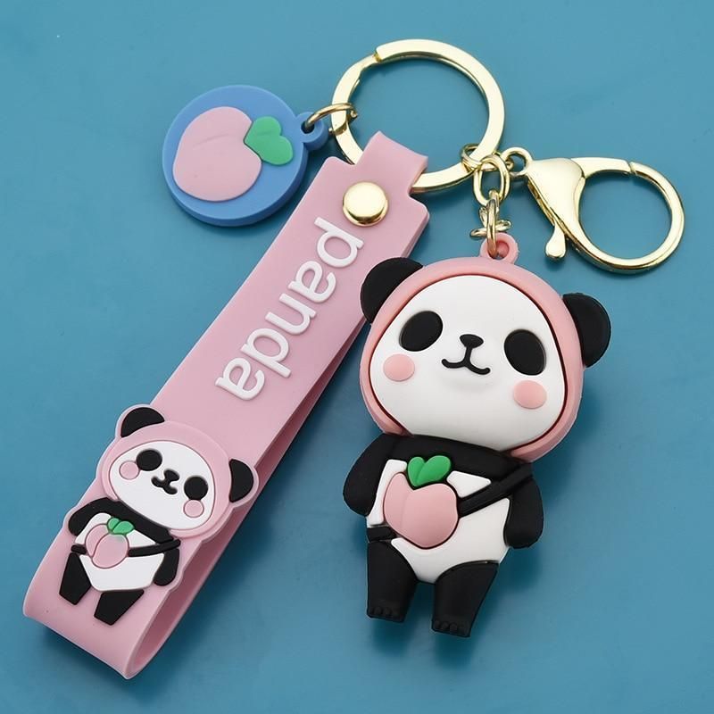 Panda Keyring 4 Cute Panda Keychain - Perfect for Keys and Bags