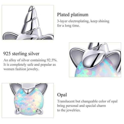Opal 925 Sterling Silver Stud Earrings Charm Jewelry - SCE737 - Touchy Style