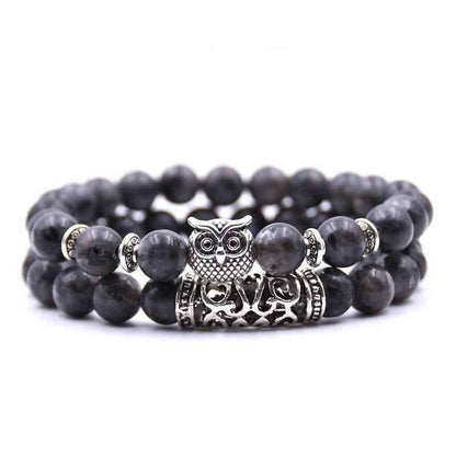 Owl Bracelet Charm Jewelry Stone Bracelets Men Women Set YS0501 - Touchy Style .