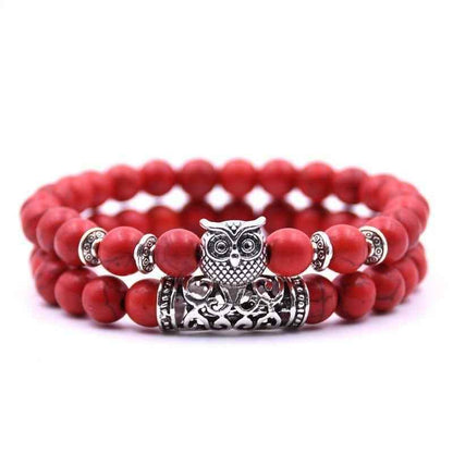 Owl Bracelet Charm Jewelry Stone Bracelets Men Women Set YS0501 - Touchy Style