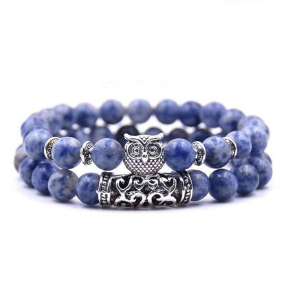 Owl Bracelet Charm Jewelry Stone Bracelets Men Women Set YS0501 - Touchy Style