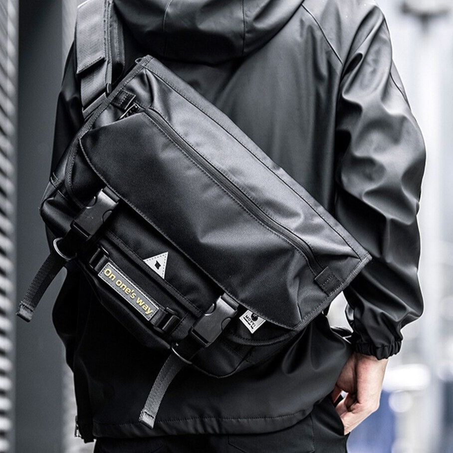 Oxford Black Cool Backpack - RZ235 Streetwear Bag For Men - Touchy Style .