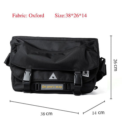 Oxford Black Cool Backpack - RZ235 Streetwear Bag For Men - Touchy Style .