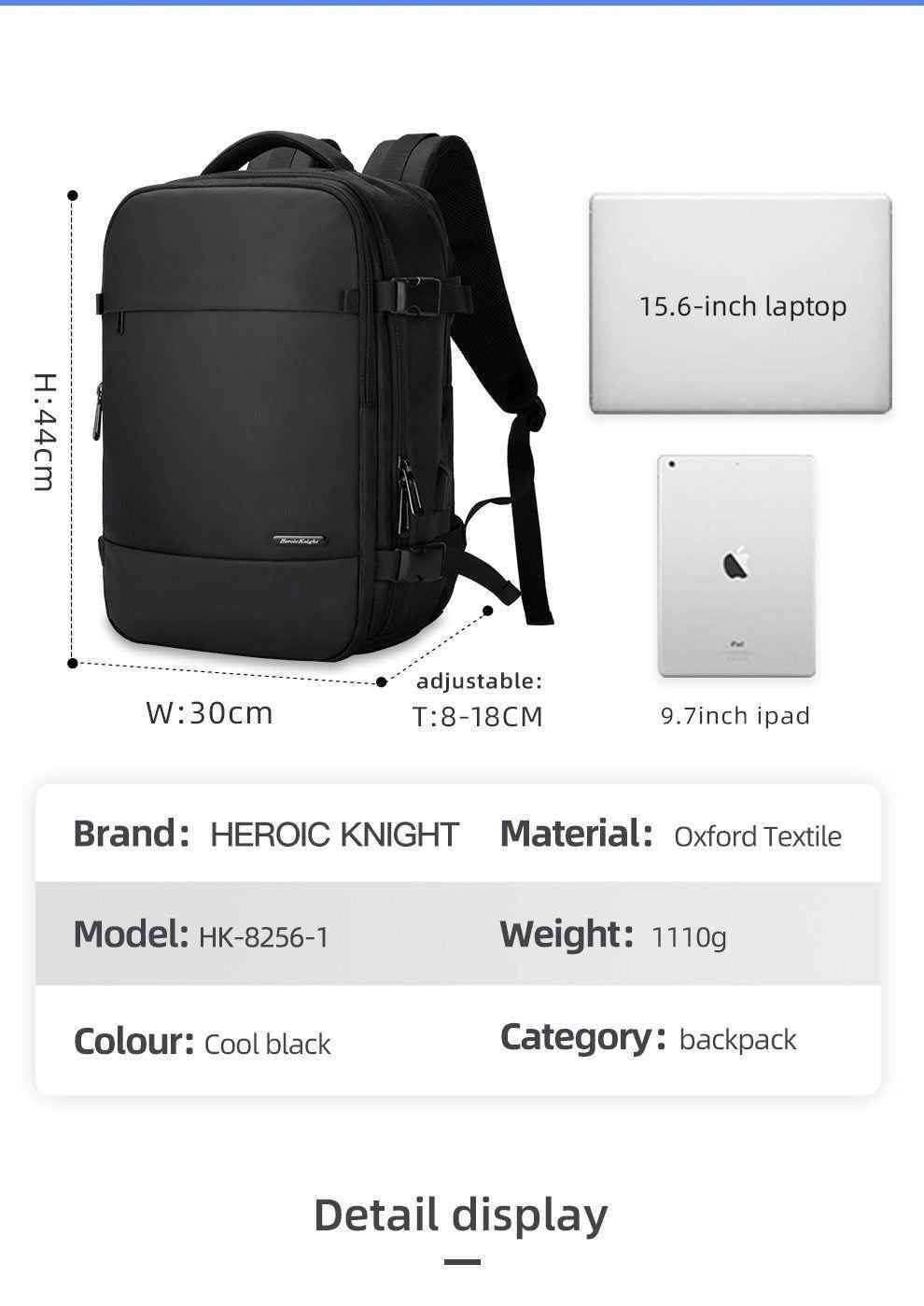 Oxford Polyester Black Cool Backpacks For Men&