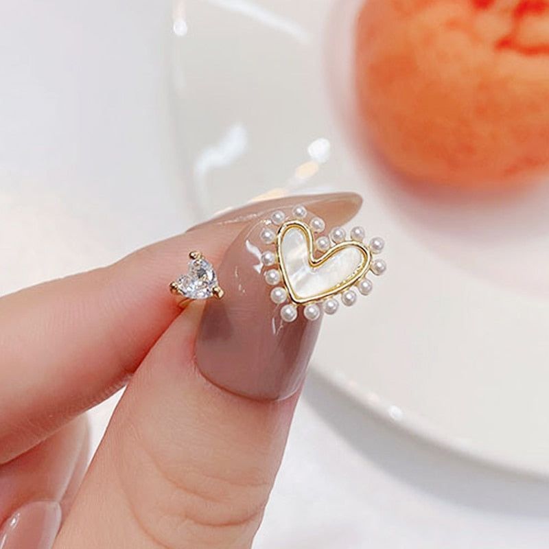 Pearl Heart Golden Open Finger Rings Charm Jewelry XYS1152 - Touchy Style .