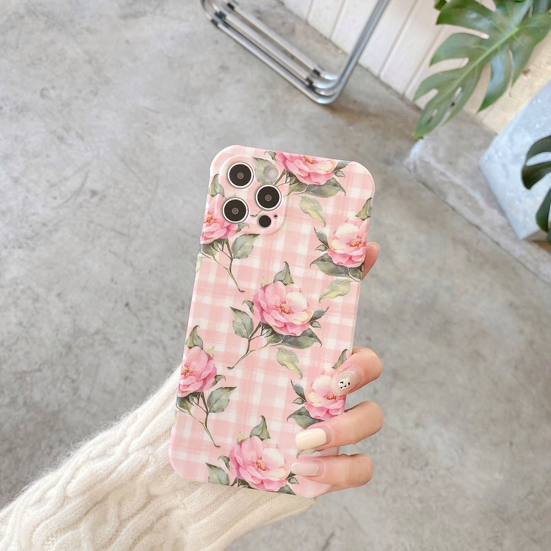 Pink Matte Floral Painting Cute Phone Cases For iPhone 13 12 Pro Max XR X XS Max 7 8 Plus 11 - Touchy Style .