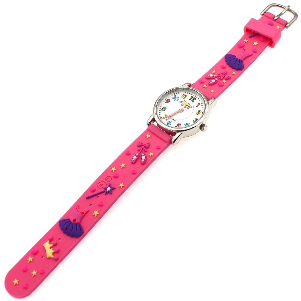 Princess Pink Silicone Simple Cheap Watches For Girls Children Kids A29 - Touchy Style .