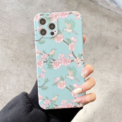 Purple Floral Painting Cute Phone Cases For iPhone 13 12 Pro Max XR X XS Max 7 8 Plus 11 - Touchy Style .