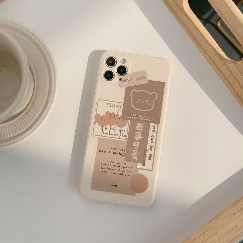 Retro Sweet Bear Cute Phone Cases For iPhone 14 13 12 11 Pro Max Xr Xs Max 7 8 Plus x 12 mini 7Plus - Touchy Style .