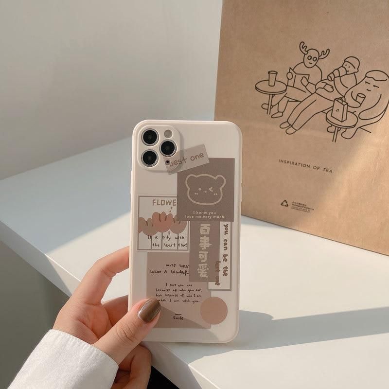 Retro Sweet Bear Cute Phone Cases For iPhone 14 13 12 11 Pro Max Xr Xs Max 7 8 Plus x 12 mini 7Plus - Touchy Style .