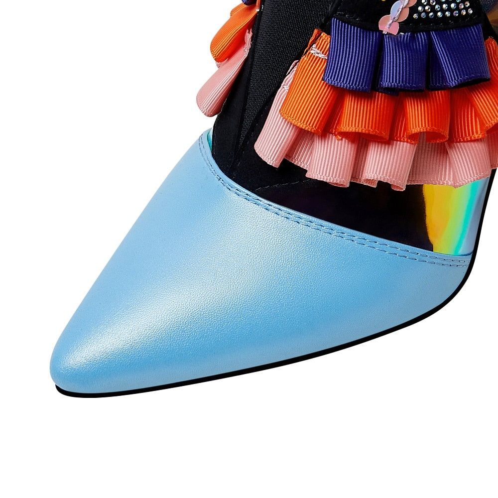 HQTUYEN 5Pairs/lot Mix Color Sneakers High Heel Foot Flat Shoes