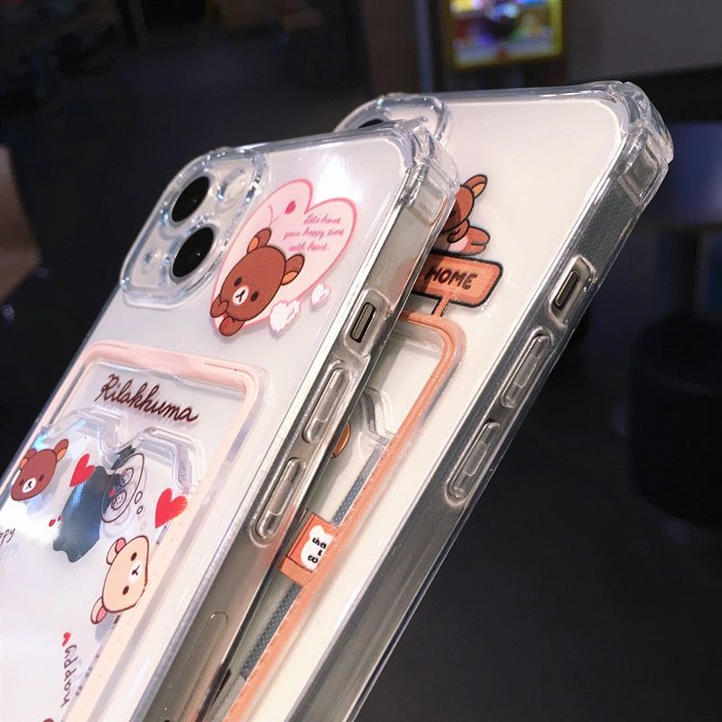 Shockproof Cartoon Bear TPU Cute Phone Cases for iPhone 14 Pro Max 13 12 11 X XR XS 7 8 Plus - Touchy Style .