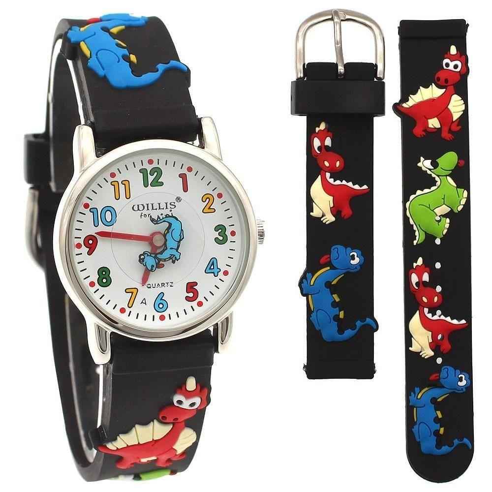 Silicone Simple Cheap Watches Children Kids Girls Dinosaur Cartoon A30 - Touchy Style .