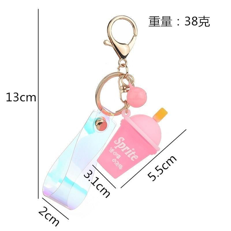 Silicone soda ice red tea cup key chain pendant small gift bag hanging ornaments student couple bag hanging jewelry K2349 - Touchy Style .