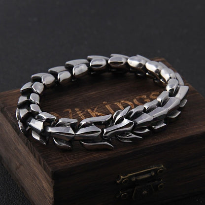 Silver Ouroboros Fashion Stainless Steel Bracelets Charm Jewelry BCJNVS32 For Men&