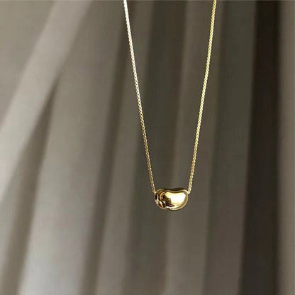 Simple Golden Pea Stainless steel Short Necklace Charm Jewelry NCJT15 - Touchy Style .
