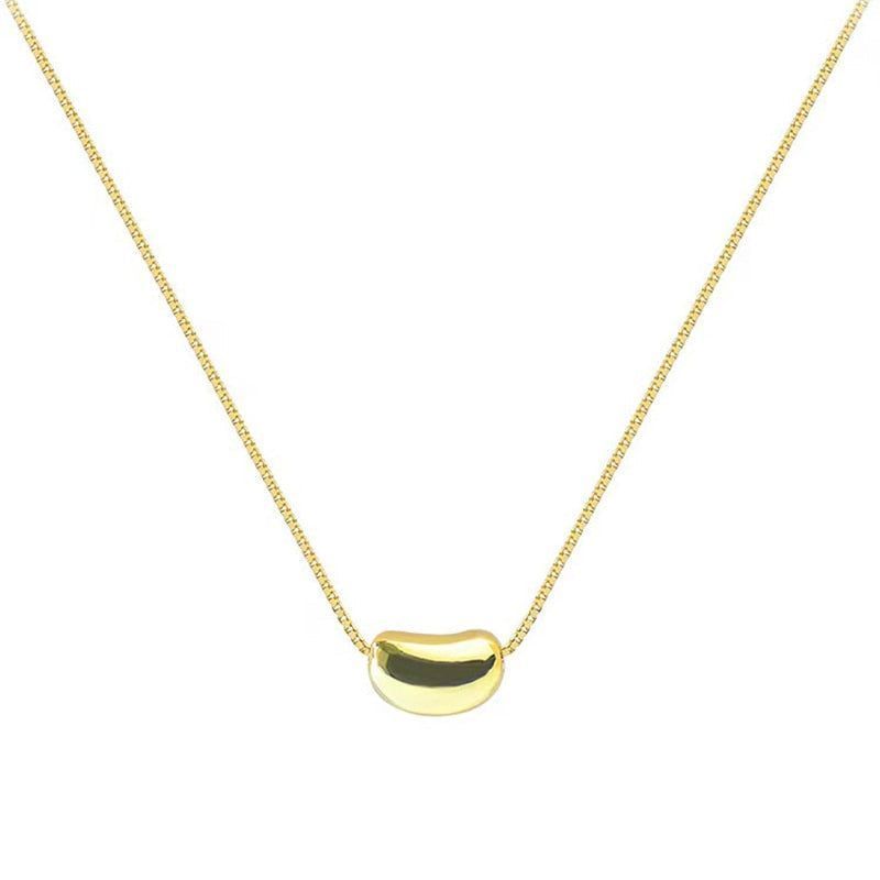 Simple Golden Pea Stainless steel Short Necklace Charm Jewelry NCJT15 - Touchy Style .