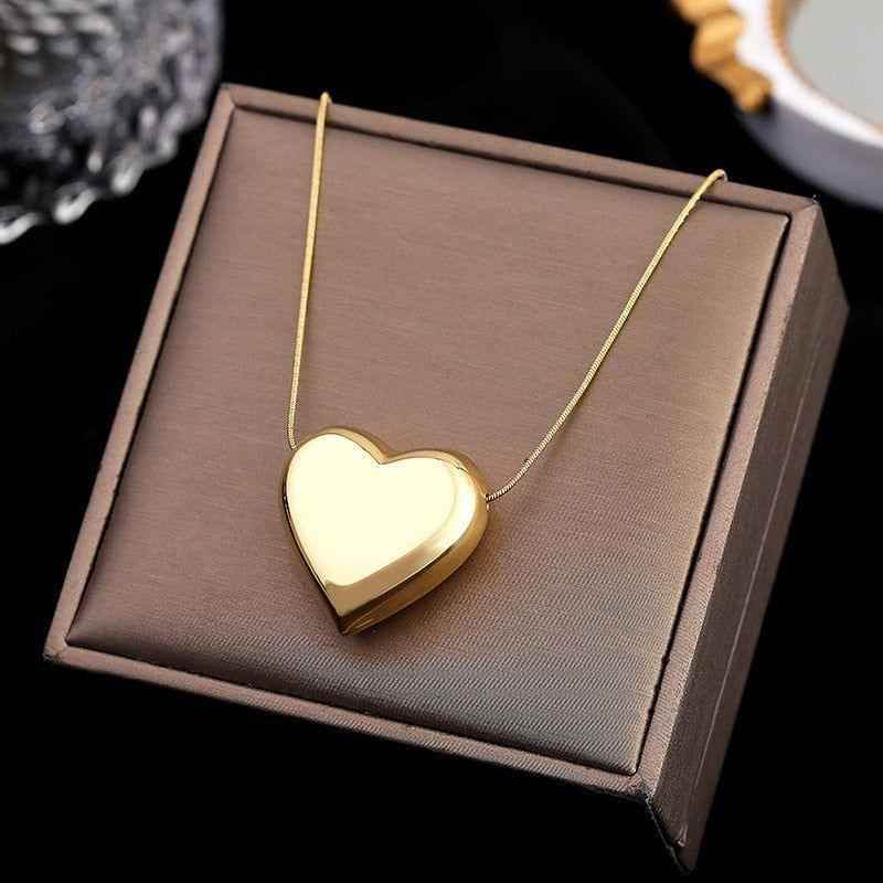 Simple Metal Heart Necklaces Charm Jewelry NCJSO3 - Touchy Style .