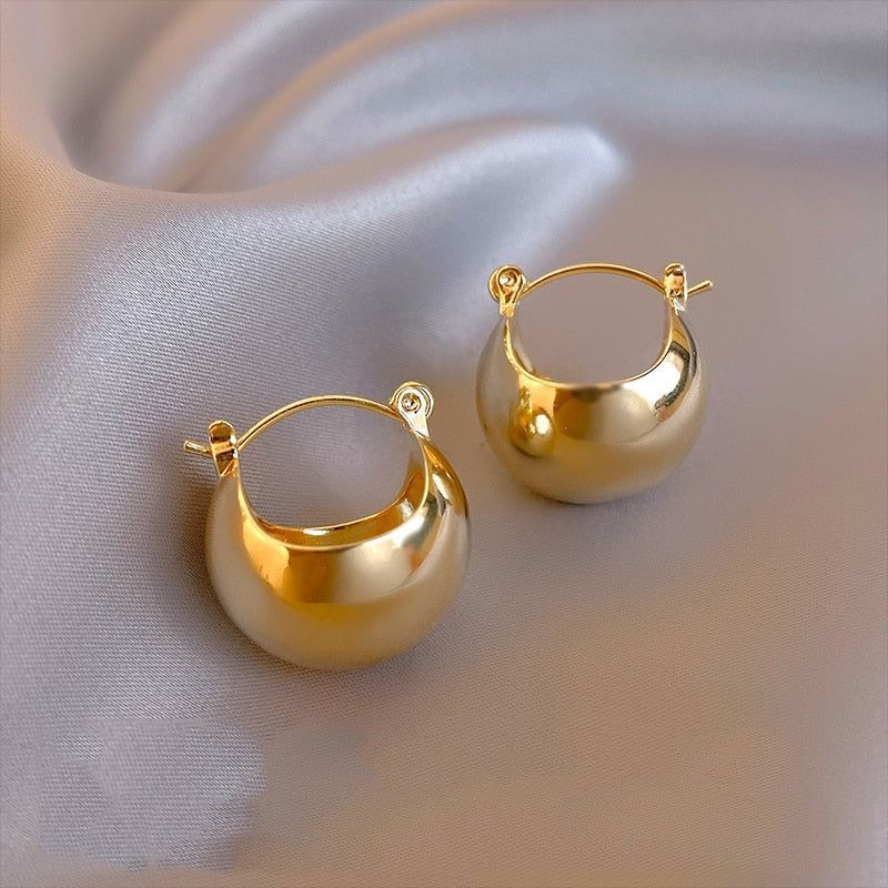 Simple Metal Round Drop Earrings Charm Jewelry ECJTXY41 - Touchy Style .