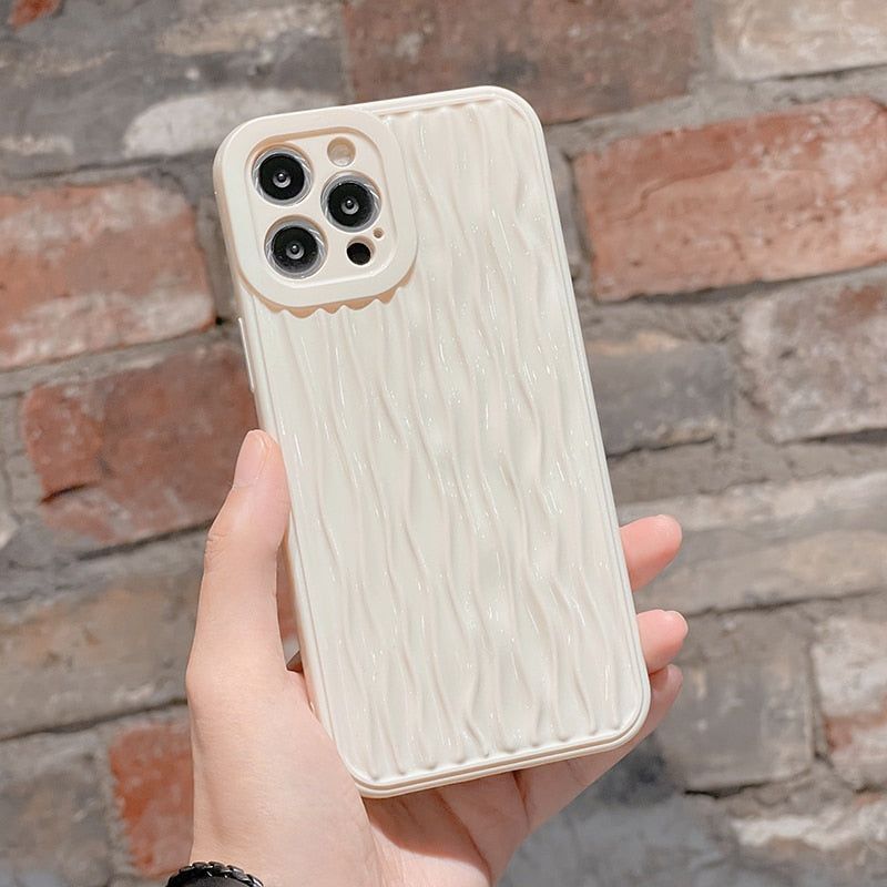 Simple Water Ripple Pattern Cute Phone Cases For iPhone 11 12 13 14 Pro Max XS XR X - Touchy Style .