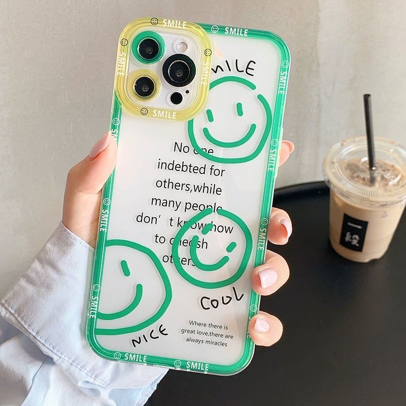 Smily Faces Transparent Cute Phone Cases For Huawei P30 P50 P20 P40 Honor 50 20 10 Nova 9 5t 8 Pro Mate 20 Lite - Touchy Style .