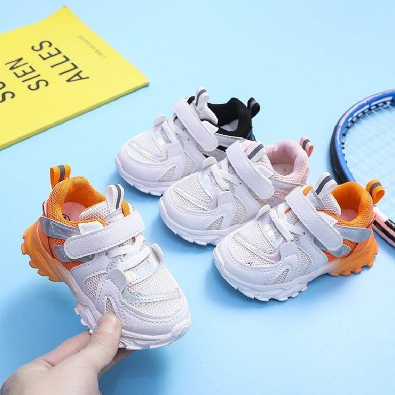 Sneakers White Breathable Mesh Toddler Girl Boy Unisex Casual Shoes POS0343 - Touchy Style .