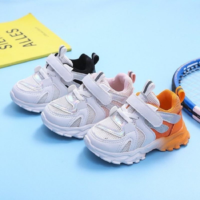 Sneakers White Breathable Mesh Toddler Girl Boy Unisex Casual Shoes POS0343 - Touchy Style .
