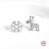 Snowflake Elk 925 Sterling Silver Mini Cute Earrings Charm Jewelry LOS23 - Touchy Style .