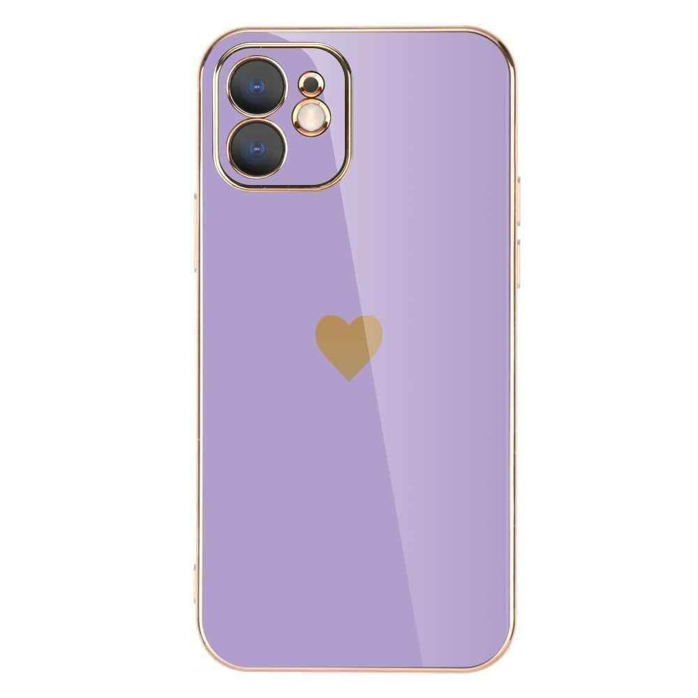 Solid Plating Mini Heart Cute Phone Cases For iPhone 12 11 Pro Max X XR XS Max 7 8 6 6s Plus SE 3 2022 13 Pro Max - Touchy Style