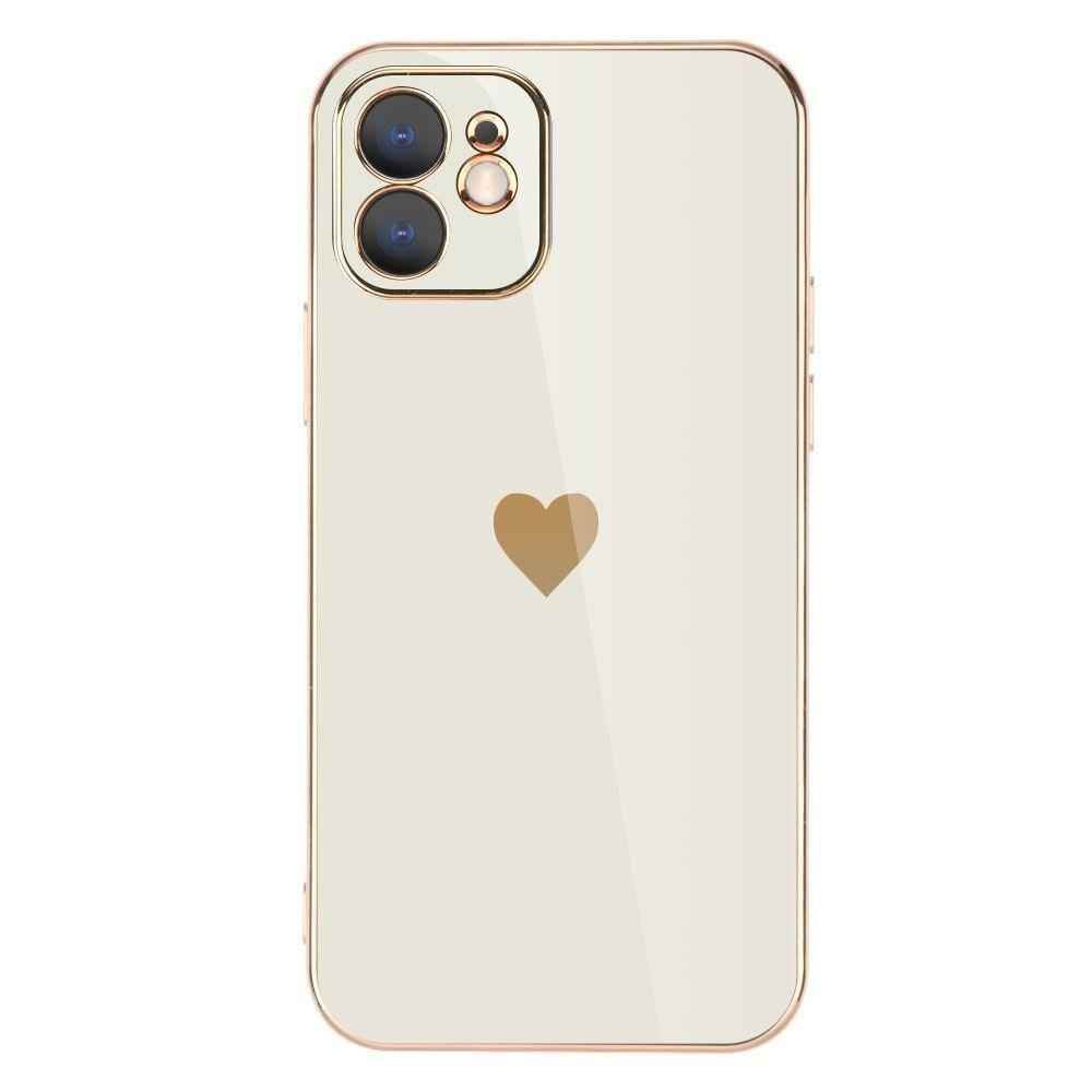 Solid Plating Mini Heart Cute Phone Cases For iPhone 12 11 Pro Max X XR XS Max 7 8 6 6s Plus SE 3 2022 13 Pro Max - Touchy Style .