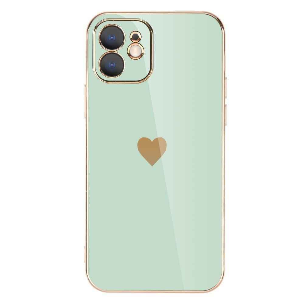 Solid Plating Mini Heart Cute Phone Cases For iPhone 12 11 Pro Max X XR XS Max 7 8 6 6s Plus SE 3 2022 13 Pro Max - Touchy Style .