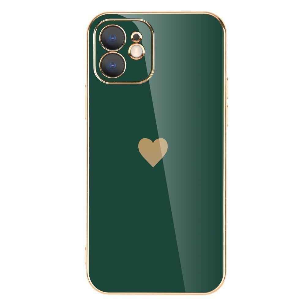 Solid Plating Mini Heart Cute Phone Cases For iPhone 12 11 Pro Max X XR XS Max 7 8 6 6s Plus SE 3 2022 13 Pro Max - Touchy Style