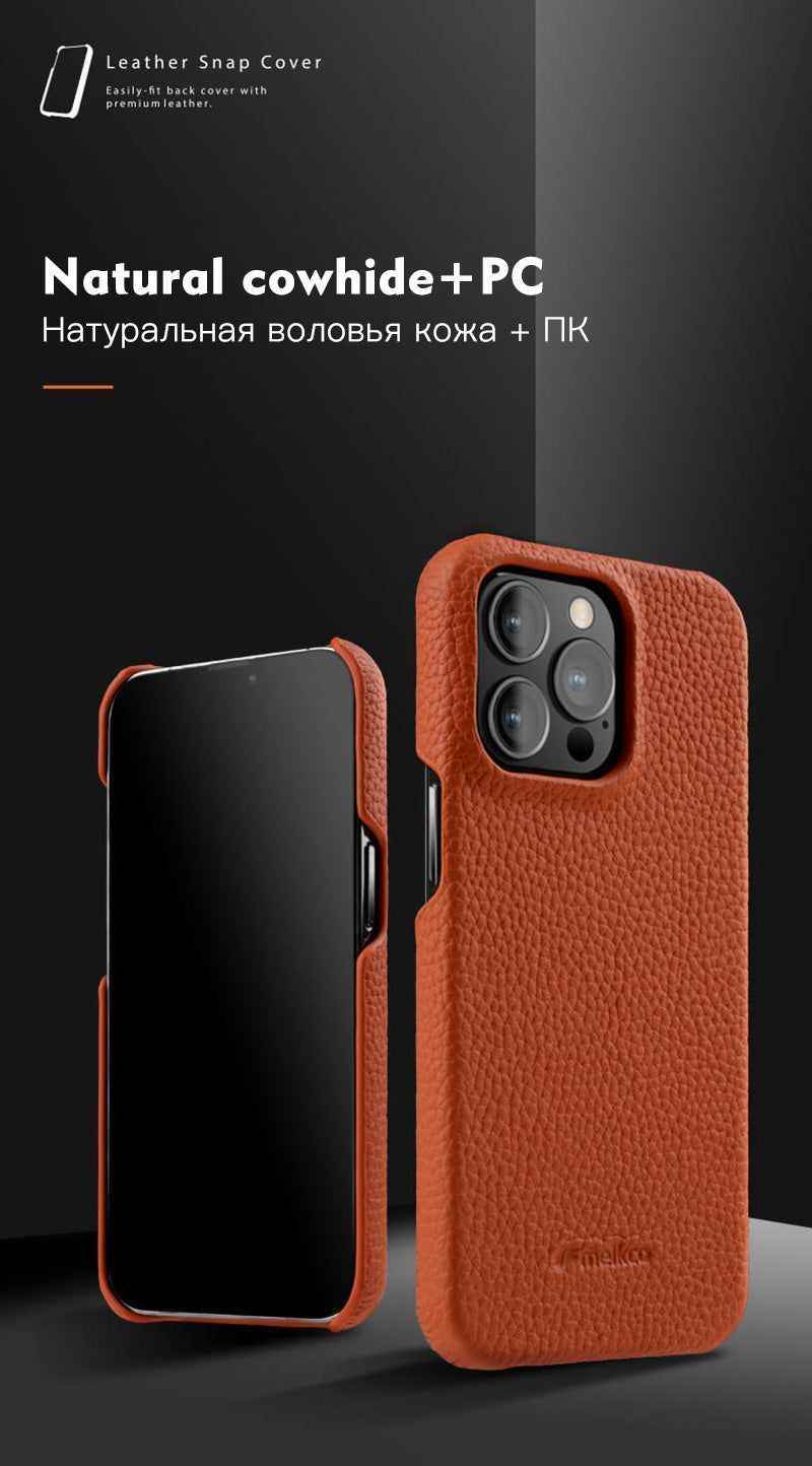 Solid Premium Genuine Leather Cute Phone Cases for iPhone 13 Pro Max 12 mini 11 - Touchy Style