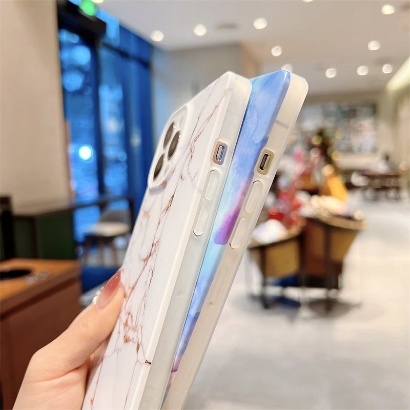 Square Marble Cute Phone Cases For iPhone 11 12 13 Pro Max 11 13 Pro Max - Touchy Style .