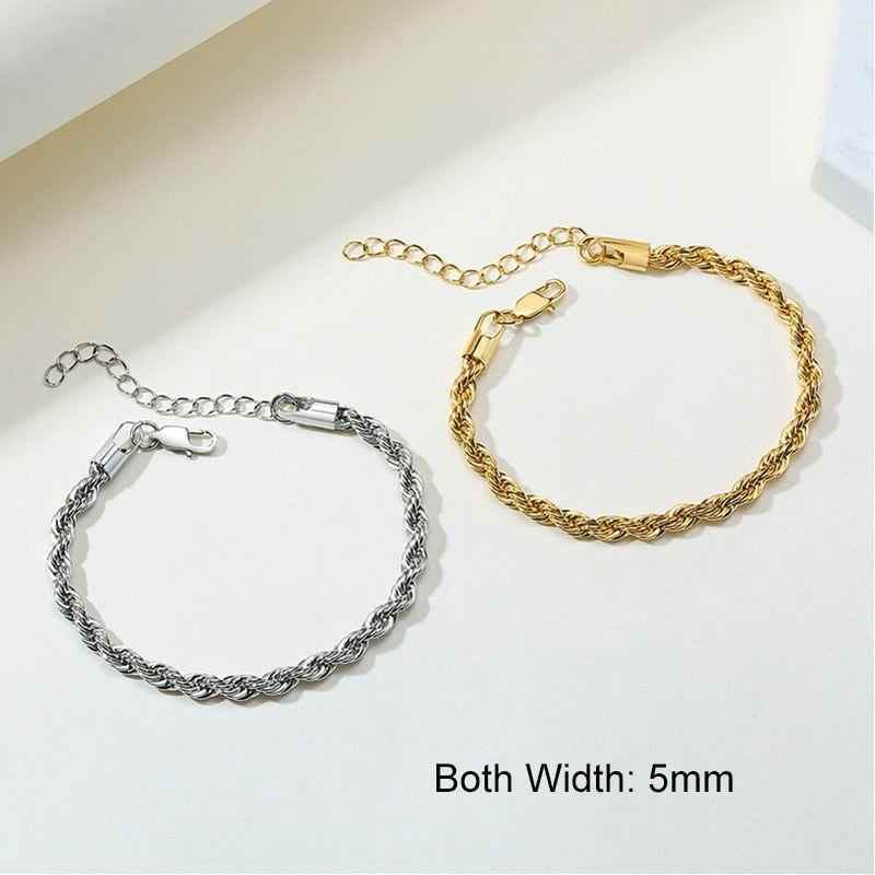 Stainless Steel Charming Flash Twisted Rope Chain Bracelets Charm Jewelry BCJST00 - Touchy Style .