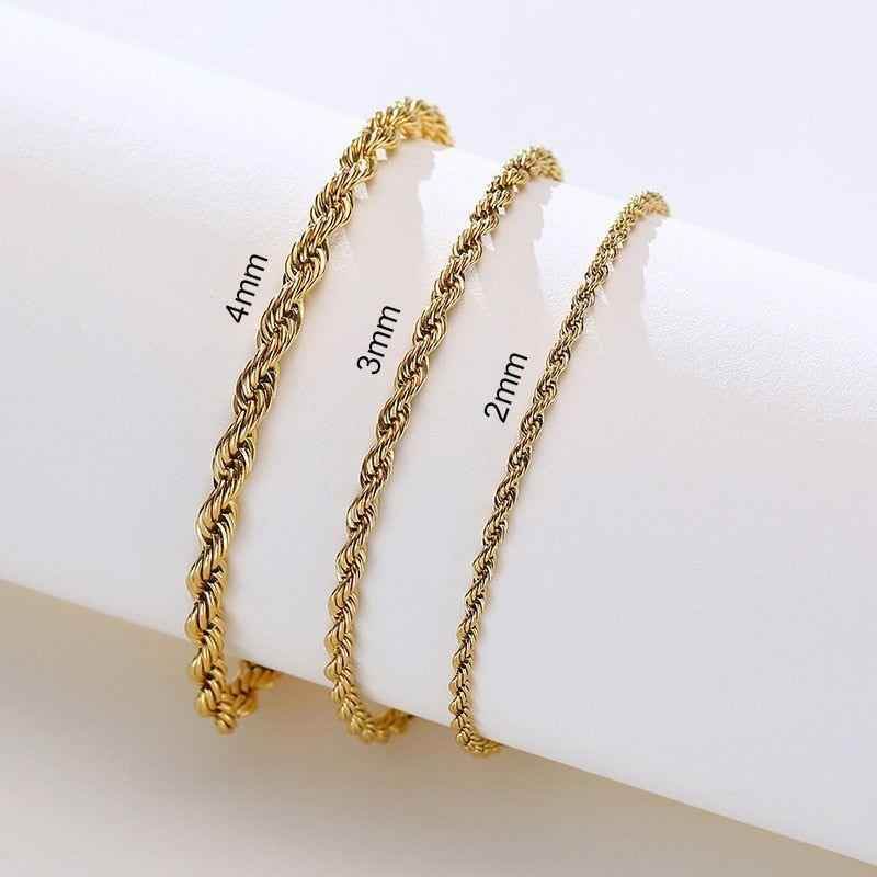 Stainless Steel Charming Flash Twisted Rope Chain Bracelets Charm Jewelry BCJST00 - Touchy Style