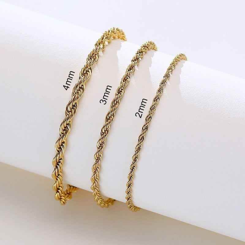 Stainless Steel Charming Flash Twisted Rope Chain Bracelets Charm Jewelry BCJST00 - Touchy Style .