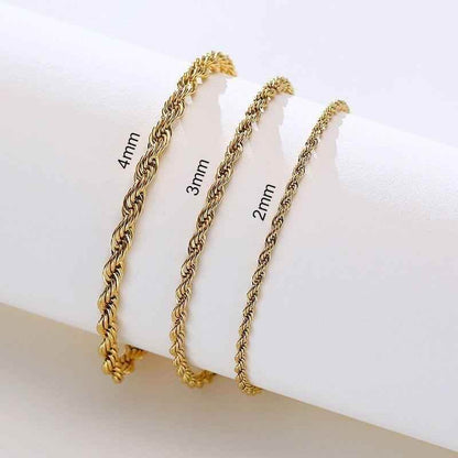 Stainless Steel Charming Flash Twisted Rope Chain Bracelets Charm Jewelry BCJST00 - Touchy Style