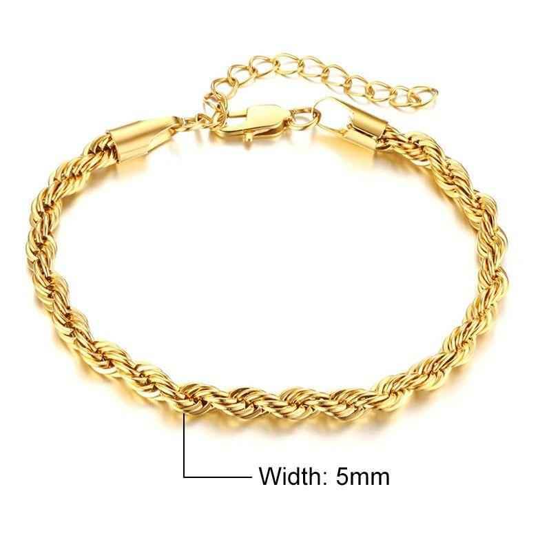 Stainless Steel Charming Flash Twisted Rope Chain Bracelets Charm Jewelry BCJST00 - Touchy Style .