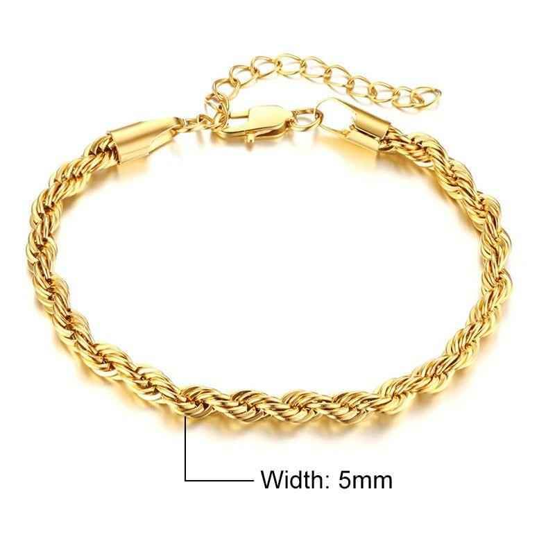Stainless Steel Charming Flash Twisted Rope Chain Bracelets Charm Jewelry BCJST00 - Touchy Style