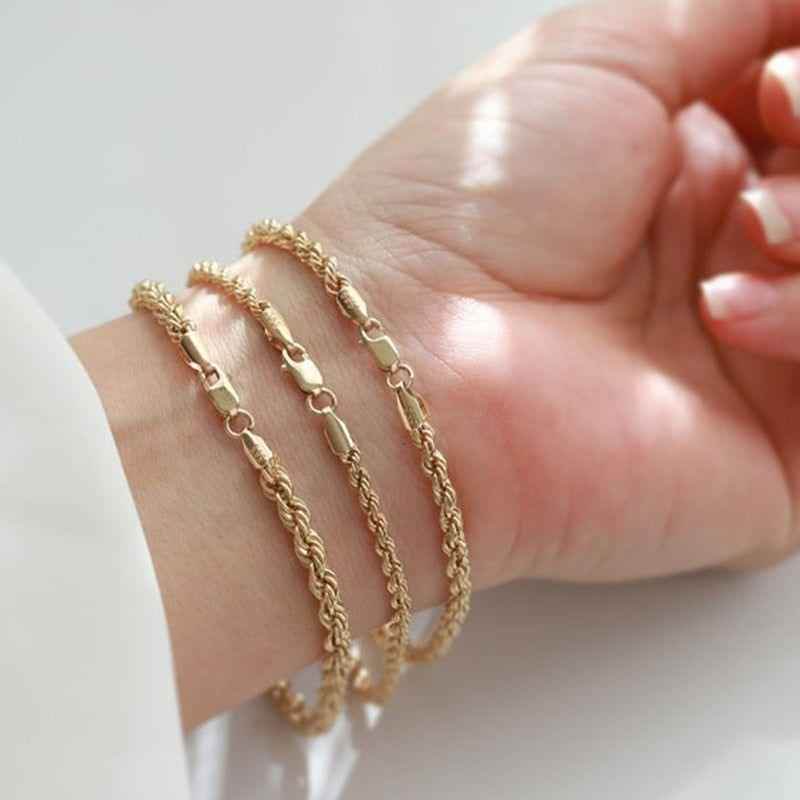 Stainless Steel Charming Flash Twisted Rope Chain Bracelets Charm Jewelry BCJST00 - Touchy Style .