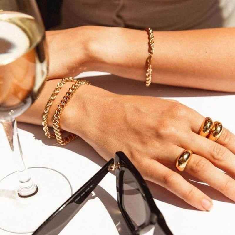 Stainless Steel Charming Flash Twisted Rope Chain Bracelets Charm Jewelry BCJST00 - Touchy Style